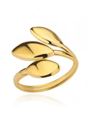 Gold Leaf Wrap Ring | PVD Coated Stainless Steel
